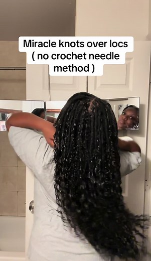 Miracle Knots Over Locs: No Crochet Needle Method