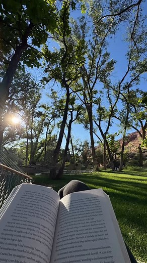 There is no right way to enjoy your time at Moab Springs Ranch, but this is definitely one way! #visitmoab #moabutah #vacation #travel #wanderlust #nature #bookworm #archesnationalpark #canyonlandsnationalpark #vacationmode | Moab Springs Ranch