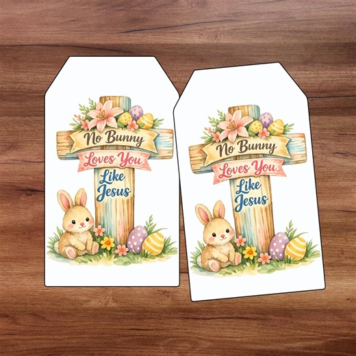 Watercolor Easter Gift Tags, No Bunny Loves You Like Jesus Easter Basket Tag, Treat Favor School Church Neighbor Easter Tags - Etsy