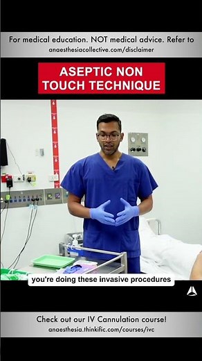 Aseptic Non Touch Technique | #shorts #ivcannulation #anesthesiology #nurse