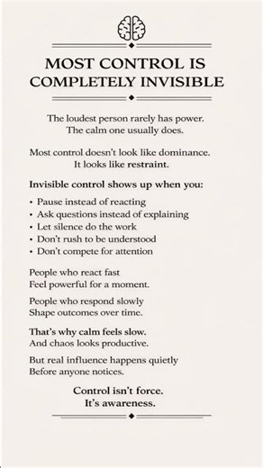 Most Control Is Completely Invisible (Psychology)