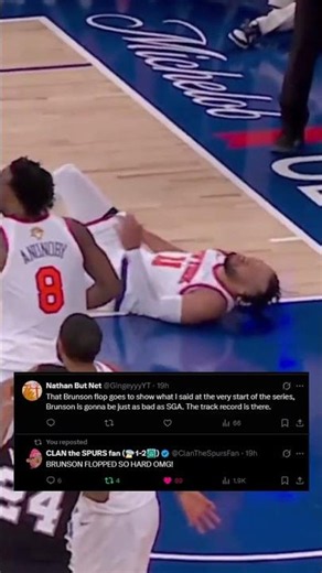 Jalen Brunson FLOP Ruled a COMMON FOUL! 🏀🔥 #nba #spurs #knicks #nbafinals #recommended #shorts