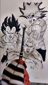 dragon ball characters easy drawing #shorts #art #drawing #dragonball #goku #vegeta #trending