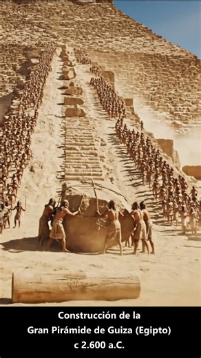 The construction of the Great Pyramid of Giza | Construcción de la Gran Pirámide de Guiza