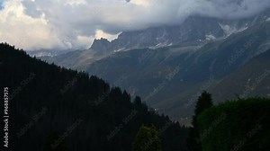 Time Lapse of Mt.Mont Blanc Top of The Alps in Chamonix , France