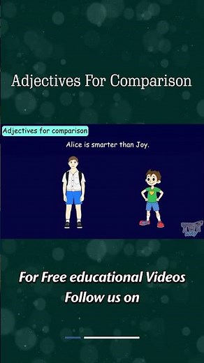 Adjective | Comparison of Adjectives | Adjective Types | Adjectives for Comparison | English #shorts