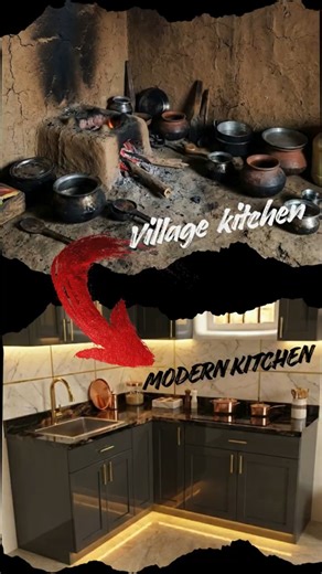 Village Chulha Space → Modern Modular Cooking Counter transformation video #homedesign#kitchen