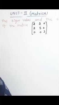 M1 JNTUH Matrices Eigen values and eigen vectors in easy way How to pa