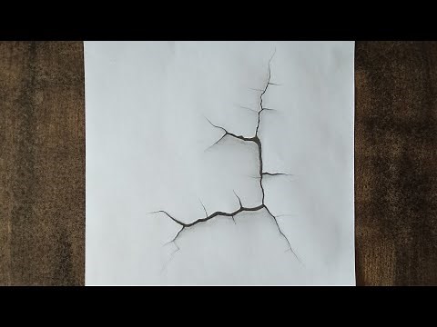 3d drawing draw crack in paper || how to draw earthquake || how to draw earthquake cracking holes