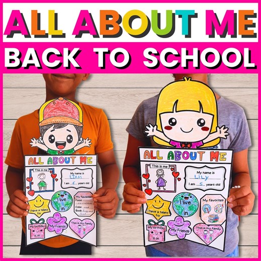 All About Me Craft: Back to School Activity, Kindergarten Template (PDF Download) - Etsy