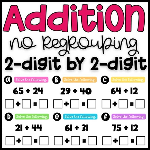 Addition Within 100 No Regrouping Task Cards | 2-Digit by 2-Digit | 2nd Grade