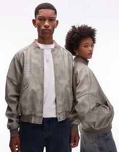 COLLUSION Unisex washed varsity bomber jacket | ASOS