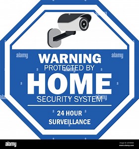 warning sign the area protected by video surveillance with security CCTV camera for home security. vector illustration Stock Vector Image & Art - Alamy