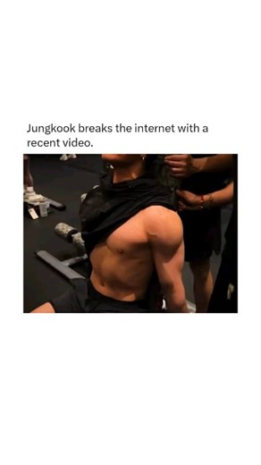About Music on Instagram: "Jungkook breaks the internet with a recent video, working at the gym."