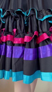 Vintage 80s Rainbow Ribbon Can Can Crinoline Circle Skirt Swing Square Dance S/M - Etsy