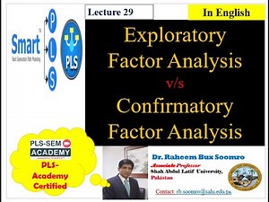 Smart PLS-SEM: Lecture 29 Exploratory Factor Analysis v/s Confirmatory Factor Analysis