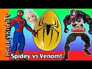 WHOs in the BIG Yellow Egg? Spiderman Vs Venom