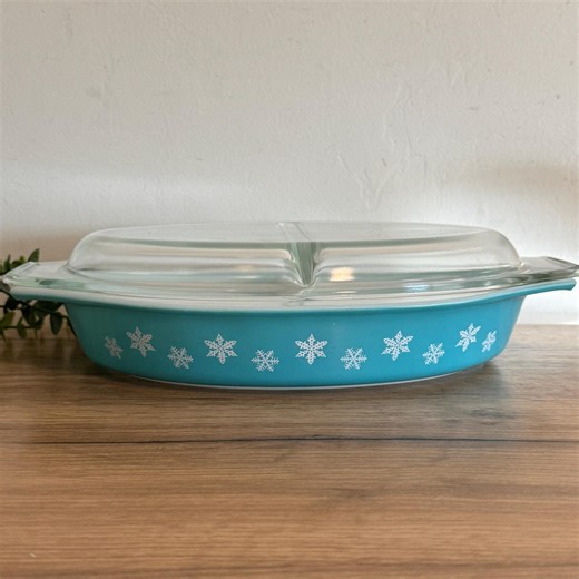 Vintage Pyrex Snowflake Casserole Dish | 1 1/2 Qt Turquoise Blue Pyrex With Lid | Mid Century Pyrex Baking Dish - Etsy