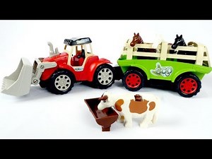 Vidéo en français de jouets pour enfants: le tracteur à la ferme