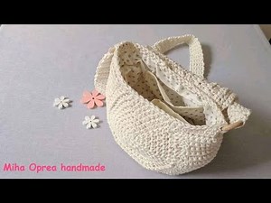 Geanta crosetata, alba „Nostalgii de vara”. Tutorial incepatori.Crochet summer bag - a 2-a parte.
