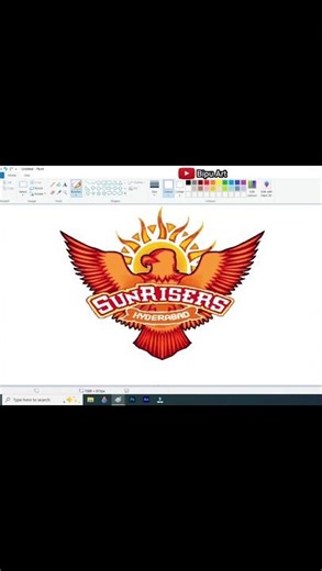 Sunrisers Hyderabad Logo Drawing On Ms Paint #ipl2026 #ipl2026 #shorts #srh #mspaintdrawing #logo