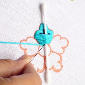 Beautiful flower embroidery with cotton buds | Catchy Embroidery
