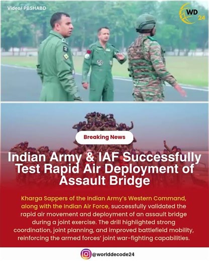 Indian Army & IAF Successfully Test Rapid Air Deployment of Assault Bridge