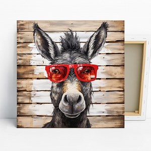 Donkey Art, Canvas or Poster, Graffiti Pop Art Decor, Living Room Game Room Office Wall Art, Multicolor Red Black and White - Etsy