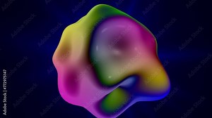 Fluid liquid blob morphing animation, flowing of glossy liquid background