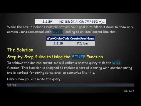 How to Combine Multiple Records into One Row in SQL with STUFF Functionality