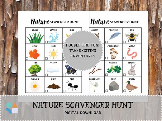 Nature Scavenger Hunt Printable Game for Kids | Educational Outdoor Activity | Nature Identification - Etsy