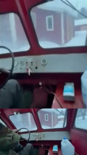 Riding a Snow-Trac #580. A Tank version of the VW Beetle.