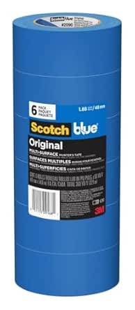 ScotchBlue Original Multi-Surface Painters Tape, 2 Inch Wide (1.88 In. x 60 Yds), 6 Rolls Blue Paint Tape Protects Surfaces & Removes Easily, Masking Tape for Indoor and Outdoor Use (2090-48TP6)