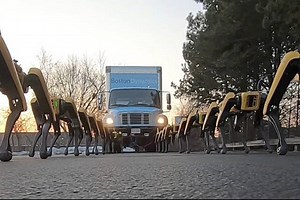 Watch: Pack of Boston Dynamics robot dogs pulls truck