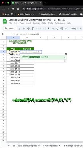 Calculate Total Days Left in a Month