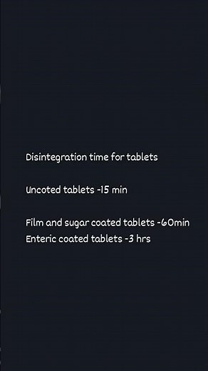 disintegration time for tablets||film coated tablet|| uncoate tablet @Pharmacy_study1