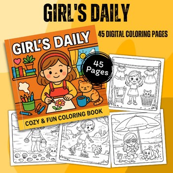 Girl’s Daily Coloring Pages | 45 Cozy & Fun Digital Coloring Sheets