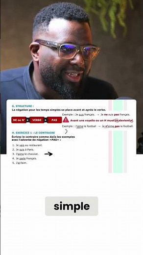 Extrait de notre cours sur la négation en français. Je te montre comment enseigner la...