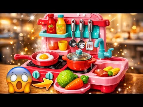 🟥 LIVE Colorful Kids Kitchen Toy Set Unboxing 😱 | Cooking Playset Fun #shorts #toys #unboxing #kids