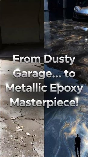 Mind-Blowing Garage Transformation | Dusty Concrete ➜ Metallic Epoxy Masterpiece.........# #viral