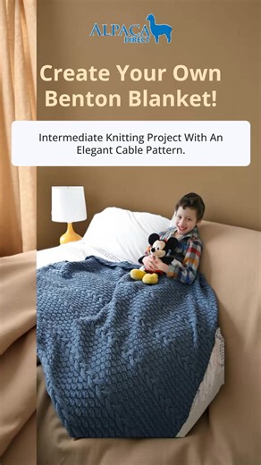 Craft your Benton Blanket with our free pattern! 🧶 Perfect for cozy nights and skill enhancement. ✨ Ideal for any living space! . . https://www.alpacadirect.com/products/benton-free-pattern-by-berroco #AlpacaDirect | AlpacaDirect.com