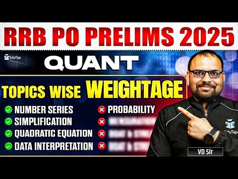 RRB PO Prelims 2025 | IBPS RRB PO Quant Topic-wise Weightage | RRB PO Quant Preparation Strategy