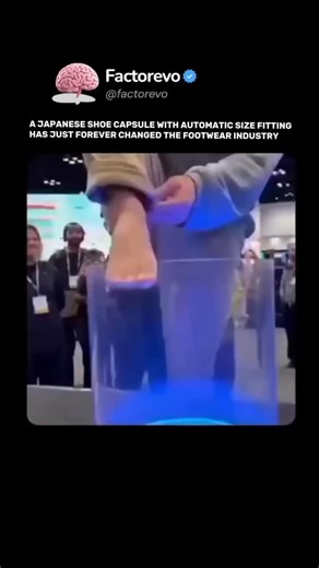 🇺🇸FACTOREVO | FACTS | The video presents a sleek, futuristic capsule that scans a bare foot and appears to fabricate perfect sneakers within seconds using... | Instagram