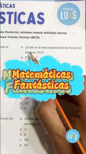 ✅ Prime Factorization of the Number 315 | Fantastic Math 004 #elprofeluis