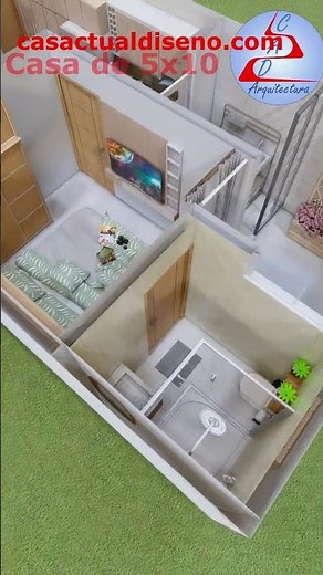 CASA de 5x10 metros PEQUEÑA y ECONÓMICA 1 Piso #arquitectura #casasecologicas #casa