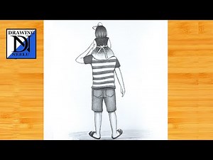 How to draw a father and daughter || Pencil sketch for beginner || Easy drawing || Father day