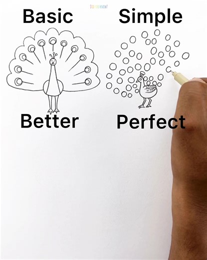 934K views · 10K reactions | Learn to Draw a Beautiful Peacock - Basic vs Perfect | Did you know? | Facebook