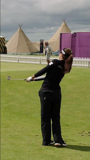 Georgia Hall on the Royal Porthcawl golf course which is hosting the AIG Women's Open #shorts
