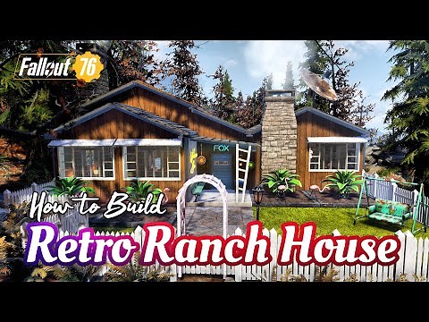 Retro Ranch House CAMP Build Showcase & How to Build 2x Speed Tutorial #Fallout76