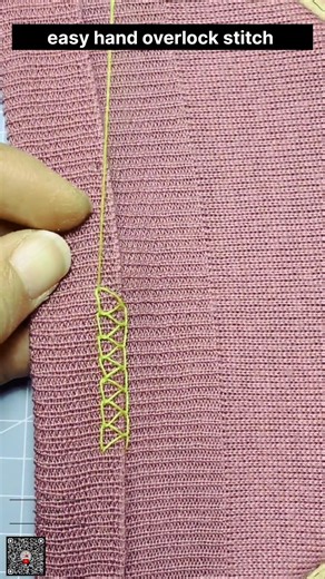 Easy Hand Overlock Stitch Tutorial 🔥 | No Machine Needed #shortsfeed #sewing ‪@Rseesadesign‬